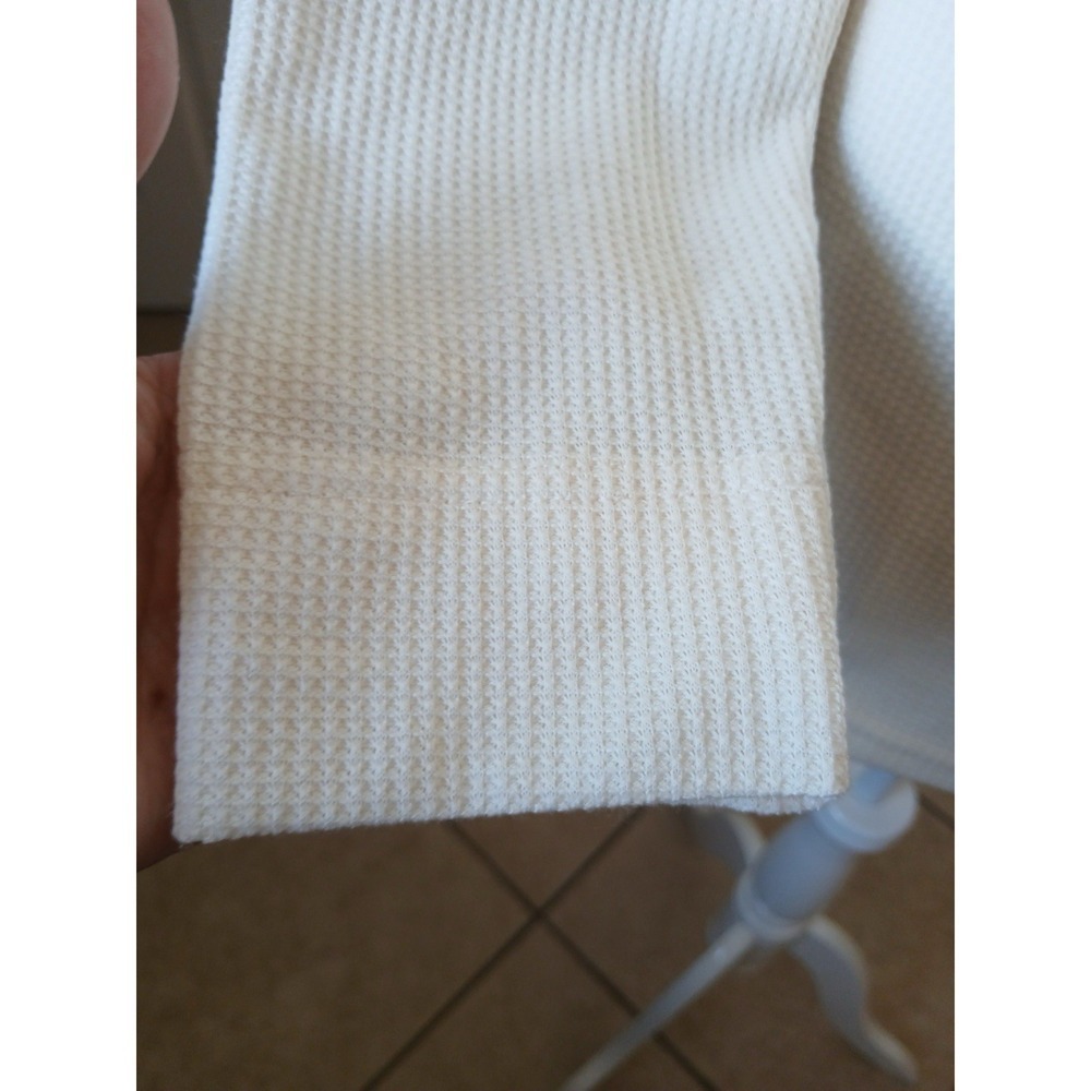 Womens Blouse Top Size XL Ivory Long Sleeve Henley Casual‎ Basic - Picture 5 of 9